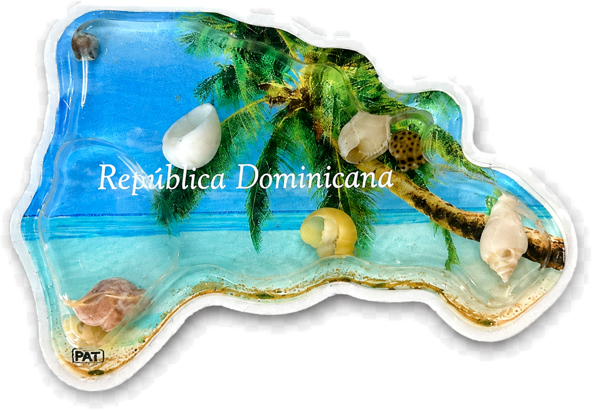 Dominican Republic souvenir magnet button